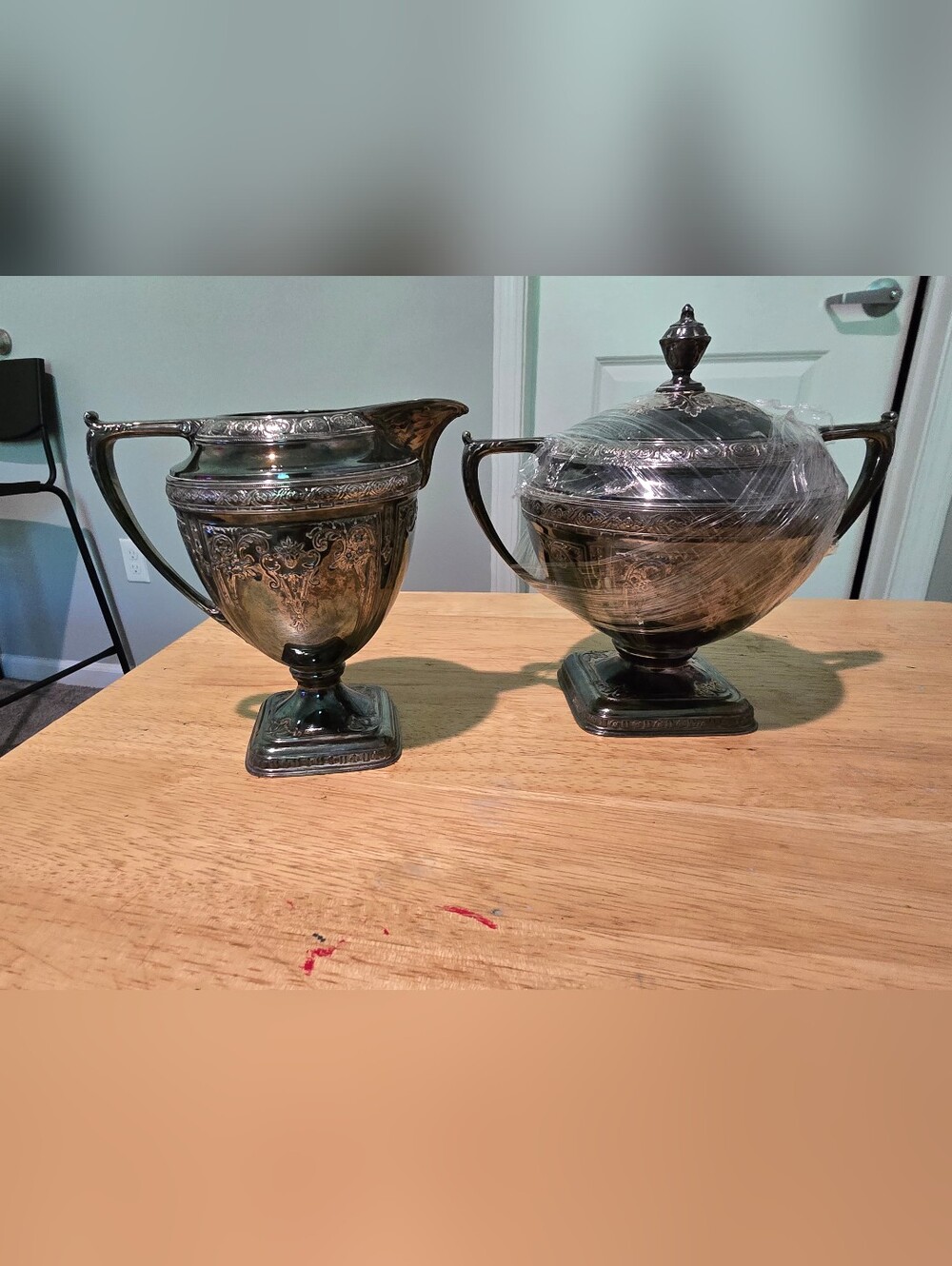 Derby CO. Silver-Plated Creamer and Covered Sugar Bowl Set